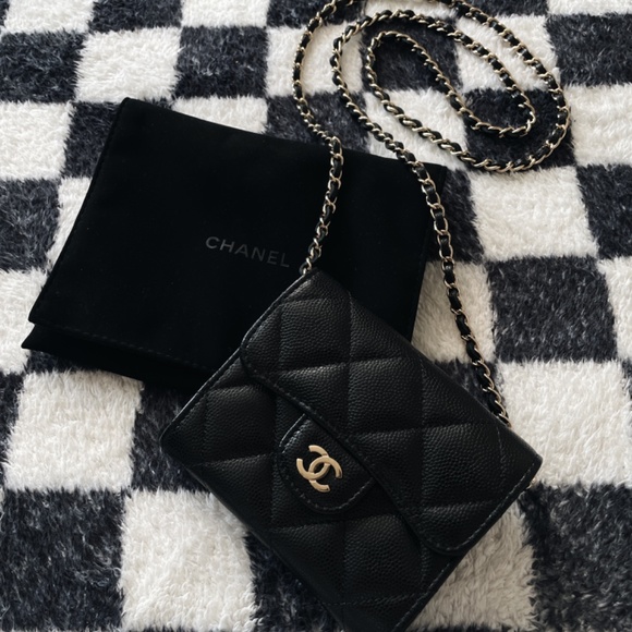 Chanel 2021 Card Holder w/ Chain Wallet Black - Picture 9 of 9